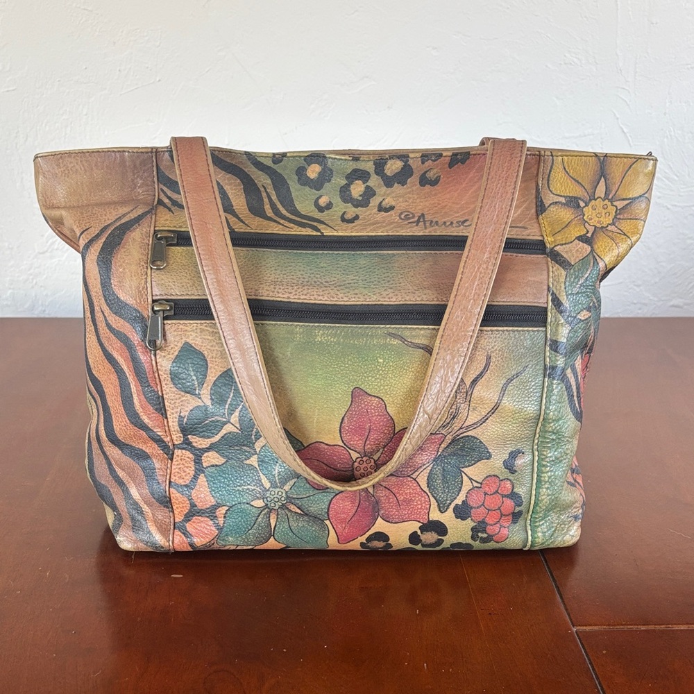 Anuschka Artistic Floral Tote Bag